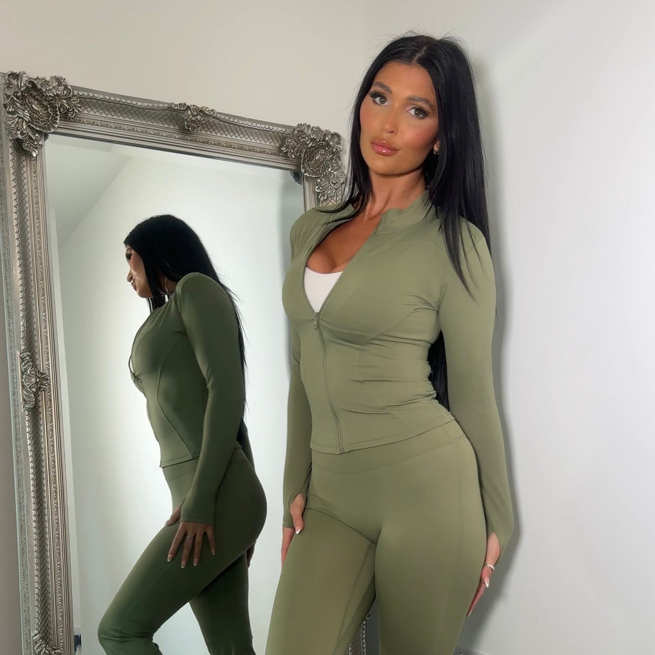 Sculpted Ruched Bum Leggings & Jacket Set