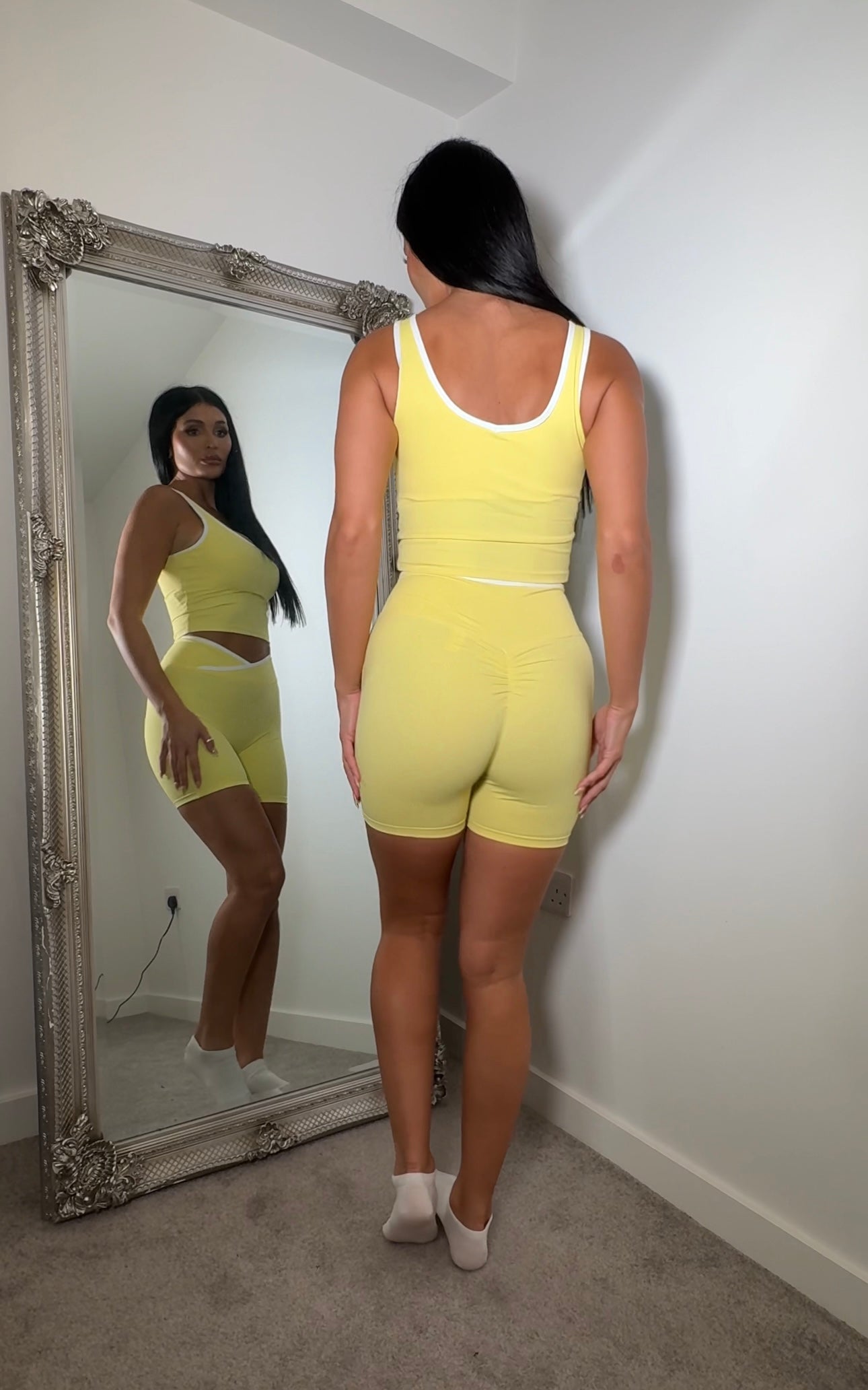 Padded Vest Ruched Bum Stretchy Contrast Set